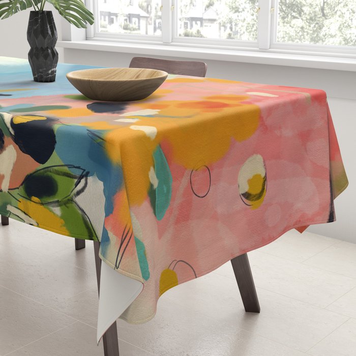 garden with sea view and olive tree Tablecloth Gallery Image 3