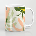 Flowers & Rain, Summer Floral Nature Botanical Painting, Modern Colorful Bohemian Illustration Coffee Mug Gallery Image 1