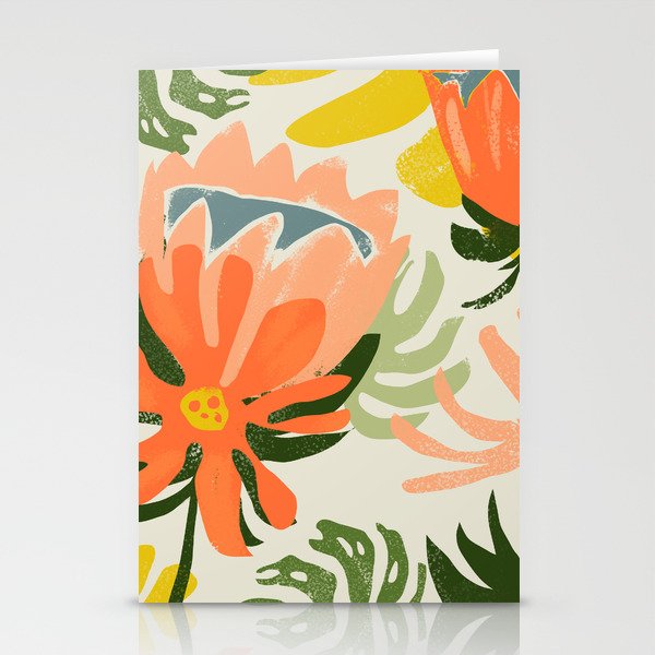 Flowers & Rain, Summer Floral Nature Botanical Painting, Modern Colorful Bohemian Illustration Stationery Card Gallery Image 2