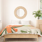 Flowers & Rain, Summer Floral Nature Botanical Painting, Modern Colorful Bohemian Illustration Duvet Cover Gallery Image 3