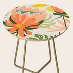 Flowers & Rain, Summer Floral Nature Botanical Painting, Modern Colorful Bohemian Illustration Side Table Gallery Image 2