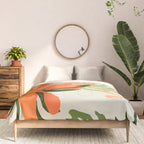 Flowers & Rain, Summer Floral Nature Botanical Painting, Modern Colorful Bohemian Illustration Comforter Gallery Image 3