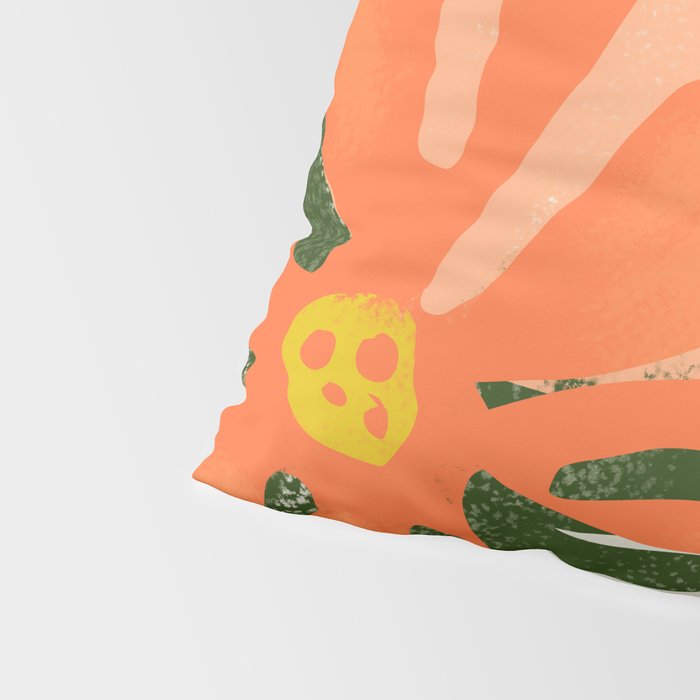 Flowers & Rain, Summer Floral Nature Botanical Painting, Modern Colorful Bohemian Illustration Pillow Sham Gallery Image 4