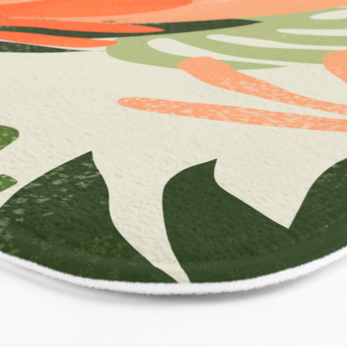 Flowers & Rain, Summer Floral Nature Botanical Painting, Modern Colorful Bohemian Illustration Bath Mat Gallery Image 3