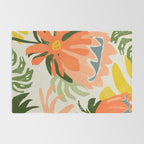 Flowers & Rain, Summer Floral Nature Botanical Painting, Modern Colorful Bohemian Illustration Rug Gallery Image 2