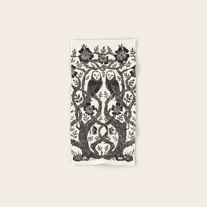 Rose Owls Bath Towel Gallery Image 1