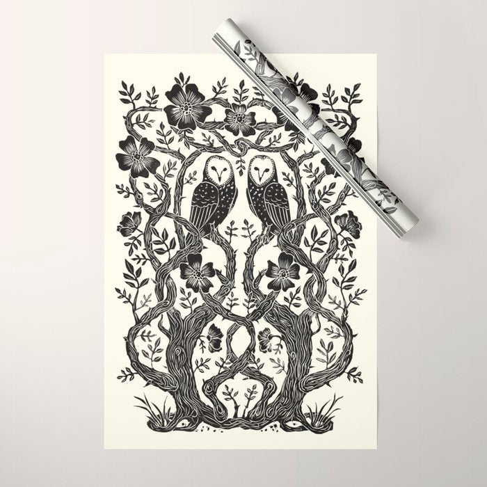 Rose Owls Wrapping Paper Gallery Image 1