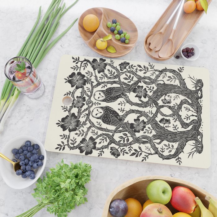 Rose Owls Cutting Board Gallery Image 2