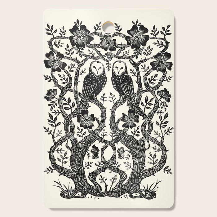Rose Owls Cutting Board Gallery Image 1