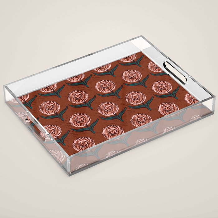 DAHLIA FLOWER Acrylic Tray Gallery Image 1