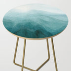 Sunrise in the mountains, dawn, teal, abstract watercolor Side Table Gallery Image 2