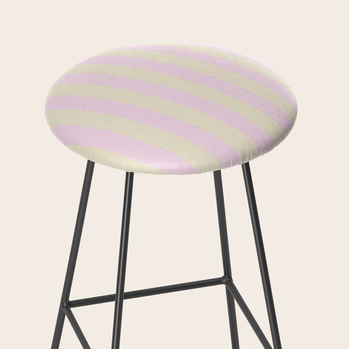 Stripes of Light Pink and Cream Stool Gallery Image 2