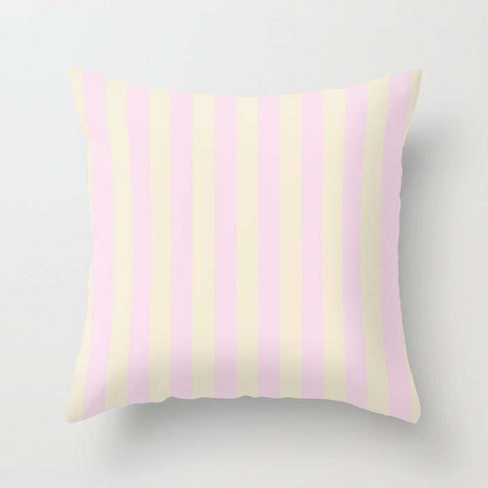 Stripes of Light Pink and Cream Throw Pillow Gallery Image 6