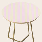 Stripes of Light Pink and Cream Side Table Gallery Image 2