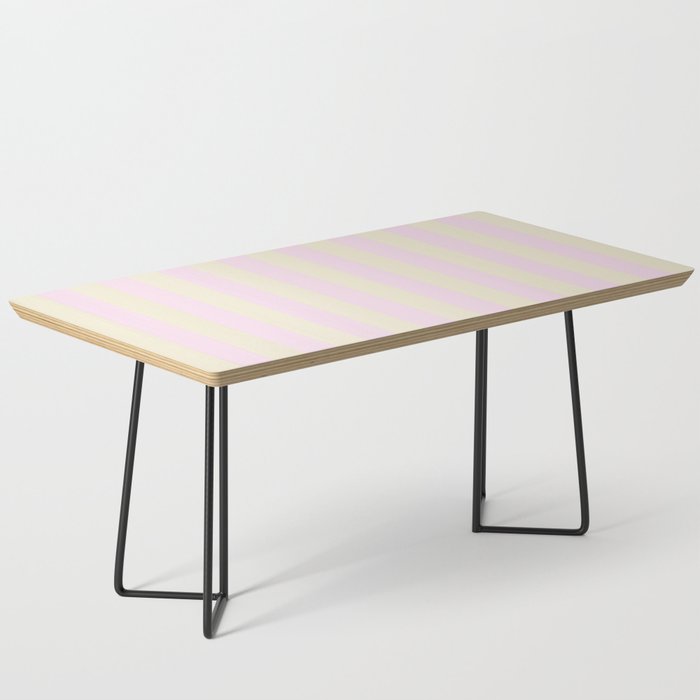 Stripes of Light Pink and Cream Coffee Table Gallery Image 1