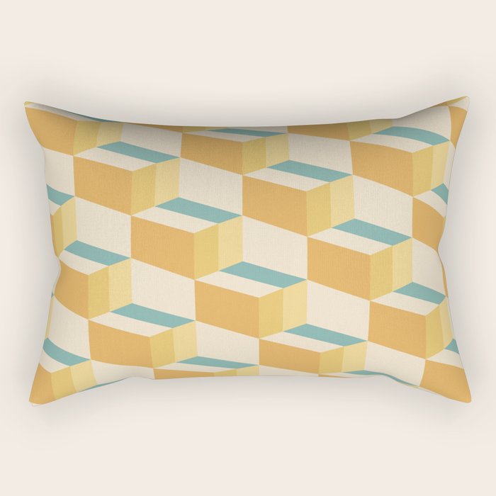 Cuboid Geometric Abstract Shapes Pattern XXVI Rectangular Pillow Gallery Image 1