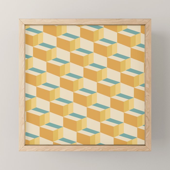 Cuboid Geometric Abstract Shapes Pattern XXVI Mini Art Print Gallery Image 1