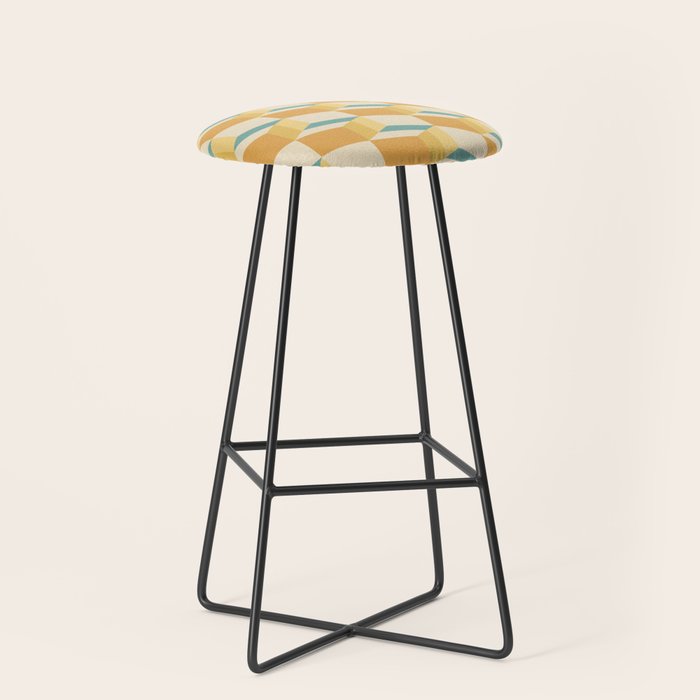 Cuboid Geometric Abstract Shapes Pattern XXVI Stool Gallery Image 1