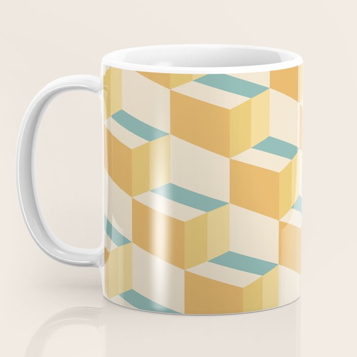 Cuboid Geometric Abstract Shapes Pattern XXVI Coffee Mug Gallery Image 3