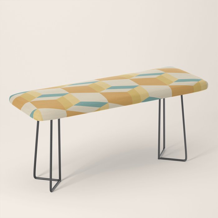 Cuboid Geometric Abstract Shapes Pattern XXVI Bench Gallery Image 1