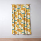 Cuboid Geometric Abstract Shapes Pattern XXVI Window Curtain Gallery Image 3