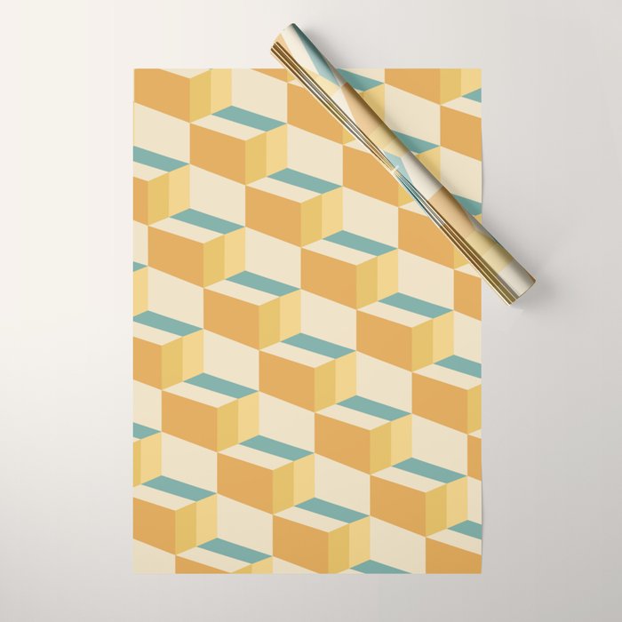 Cuboid Geometric Abstract Shapes Pattern XXVI Wrapping Paper Gallery Image 1
