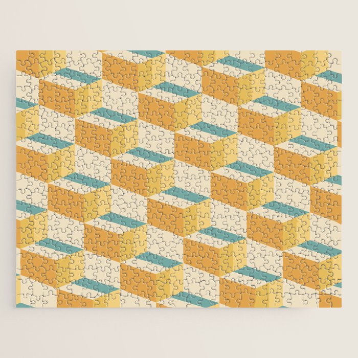 Cuboid Geometric Abstract Shapes Pattern XXVI Jigsaw Puzzle Gallery Image 1