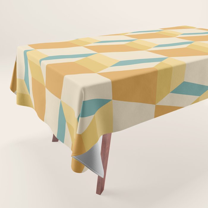Cuboid Geometric Abstract Shapes Pattern XXVI Tablecloth Gallery Image 1