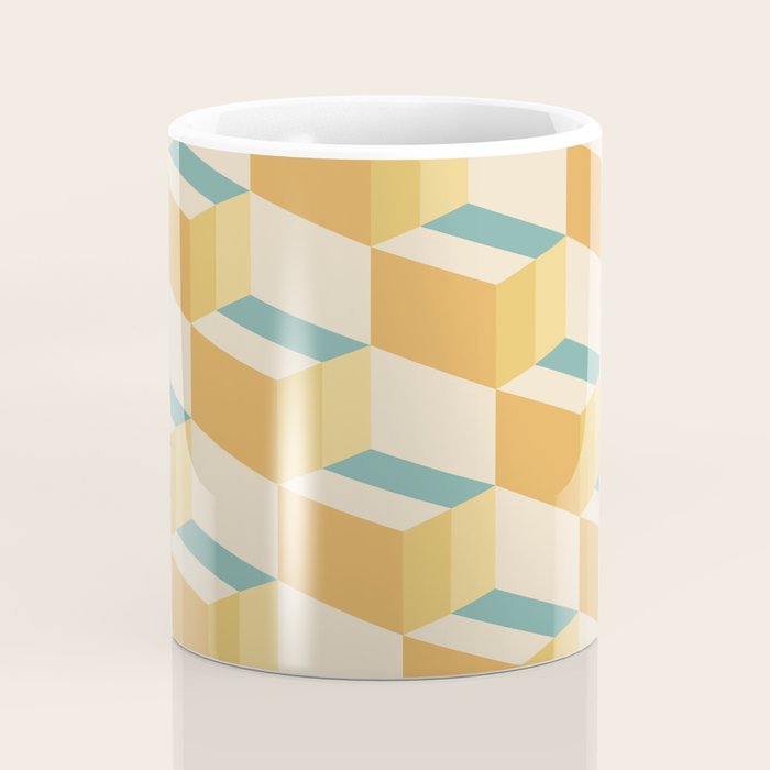 Cuboid Geometric Abstract Shapes Pattern XXVI Coffee Mug Gallery Image 4