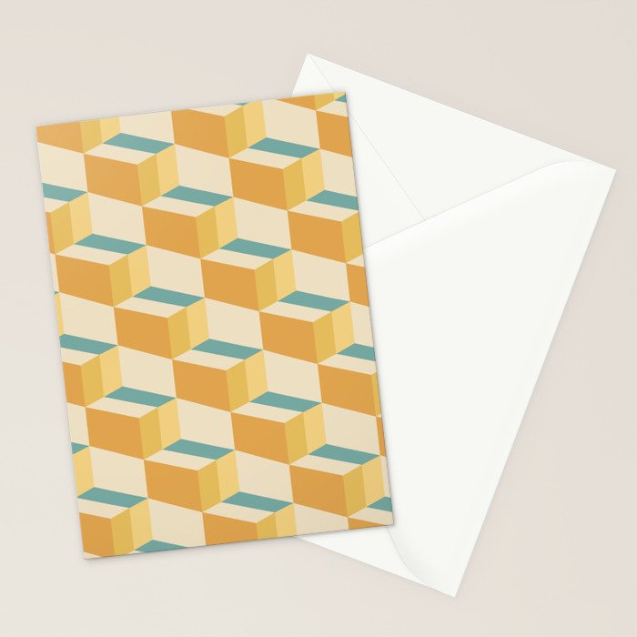 Cuboid Geometric Abstract Shapes Pattern XXVI Stationery Card Gallery Image 2