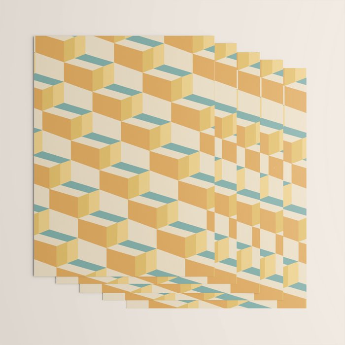 Cuboid Geometric Abstract Shapes Pattern XXVI Wrapping Paper Gallery Image 3