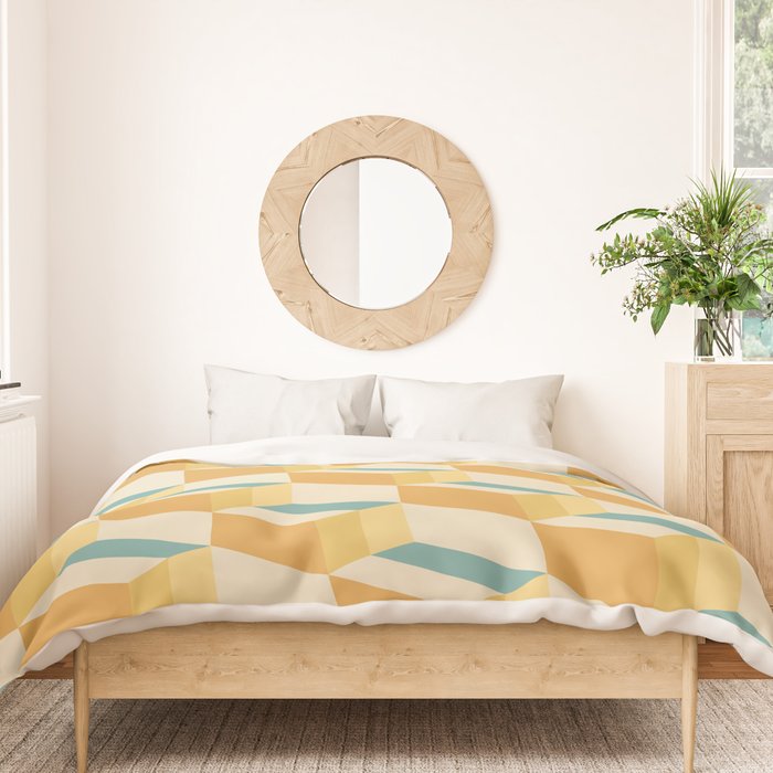 Cuboid Geometric Abstract Shapes Pattern XXVI Duvet Cover Gallery Image 3