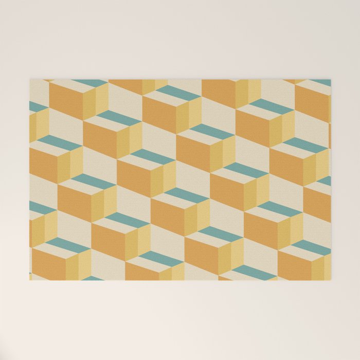 Cuboid Geometric Abstract Shapes Pattern XXVI Welcome Mat Gallery Image 1