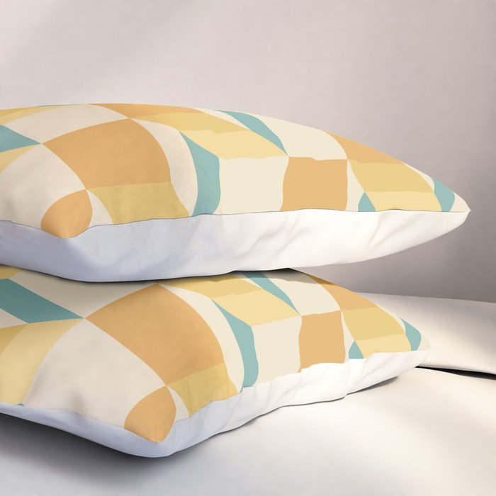 Cuboid Geometric Abstract Shapes Pattern XXVI Pillow Sham Gallery Image 3