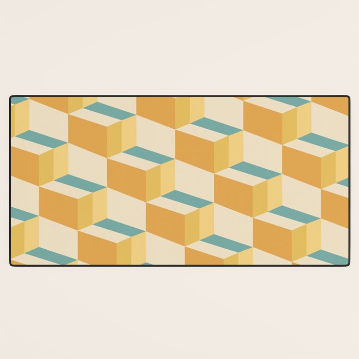 Cuboid Geometric Abstract Shapes Pattern XXVI Desk Mat Gallery Image 3