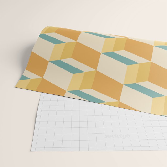 Cuboid Geometric Abstract Shapes Pattern XXVI Wrapping Paper Gallery Image 2