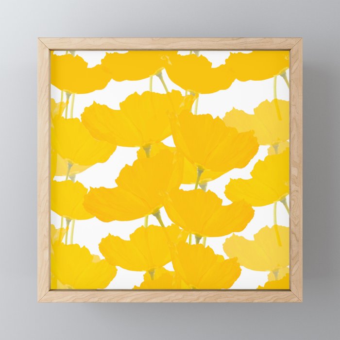 Yellow Mellow Poppies On A White Background #decor #society6 #buyart Mini Art Print Gallery Image 1