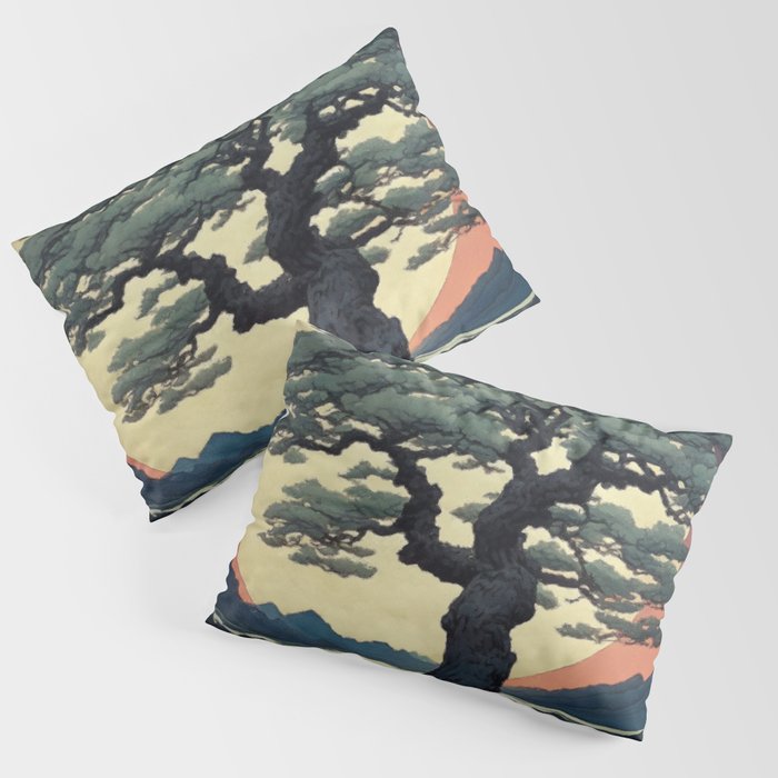 The Night Father - A Contemporary Ukiyo-e Nature Landscape Pillow Sham Gallery Image 3