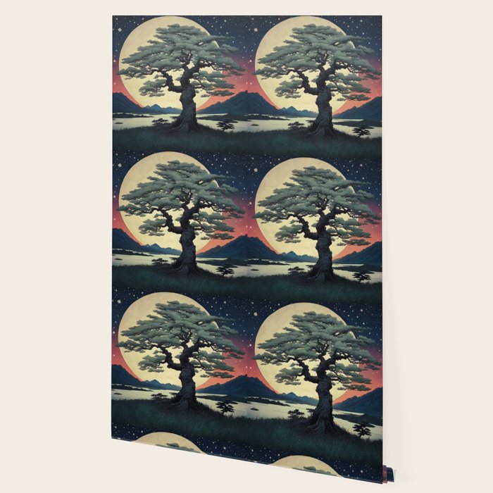 The Night Father - A Contemporary Ukiyo-e Nature Landscape Wallpaper Gallery Image 2