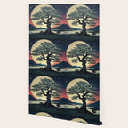 The Night Father - A Contemporary Ukiyo-e Nature Landscape Wallpaper Gallery Image 2