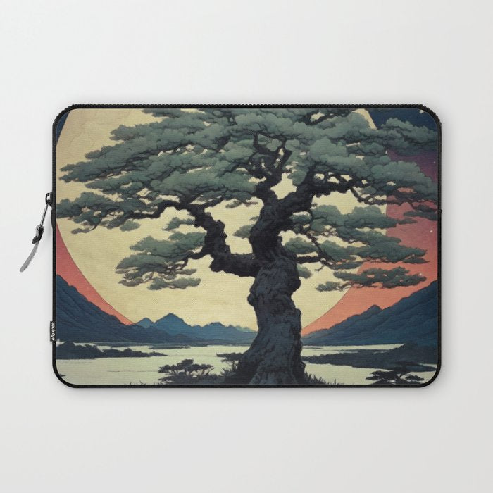 The Night Father - A Contemporary Ukiyo-e Nature Landscape Laptop Sleeve Gallery Image 1