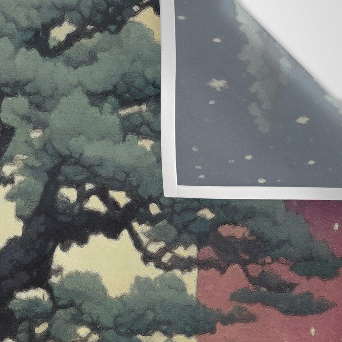 The Night Father - A Contemporary Ukiyo-e Nature Landscape Wall Tapestry Gallery Image 3