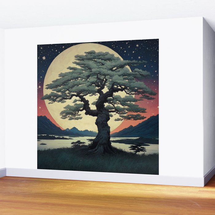 The Night Father - A Contemporary Ukiyo-e Nature Landscape Wall Mural Gallery Image 2