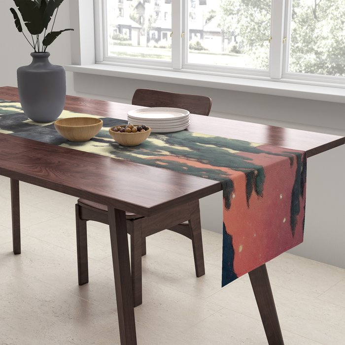 The Night Father - A Contemporary Ukiyo-e Nature Landscape Table Runner Gallery Image 2