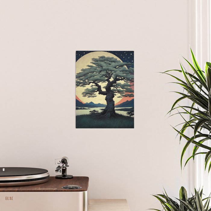 The Night Father - A Contemporary Ukiyo-e Nature Landscape Poster Gallery Image 2