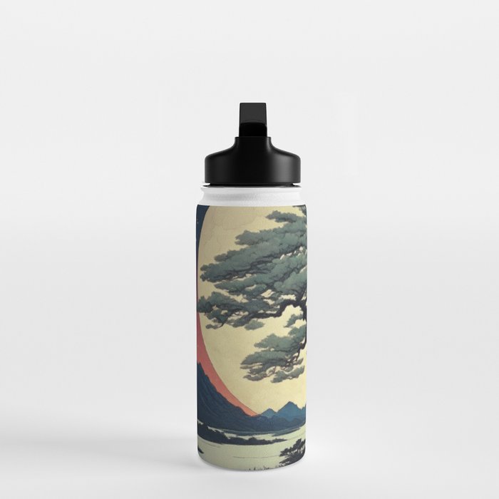 The Night Father - A Contemporary Ukiyo-e Nature Landscape Water Bottle Gallery Image 3