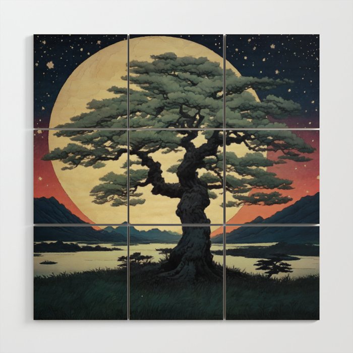 The Night Father - A Contemporary Ukiyo-e Nature Landscape Wood Wall Art Gallery Image 1