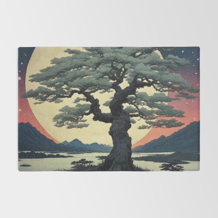 The Night Father - A Contemporary Ukiyo-e Nature Landscape Rug Gallery Image 2
