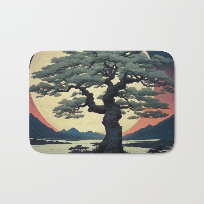 The Night Father - A Contemporary Ukiyo-e Nature Landscape Bath Mat Gallery Image 1