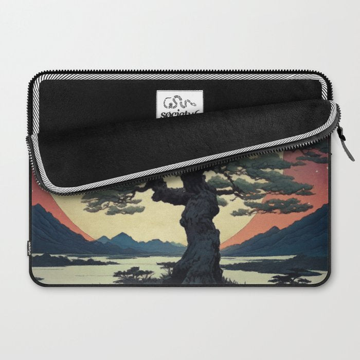 The Night Father - A Contemporary Ukiyo-e Nature Landscape Laptop Sleeve Gallery Image 2